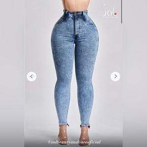 Sol Beauty and Care Push Up Jeans SJ-032 - JASPER BLUE size 2-12
